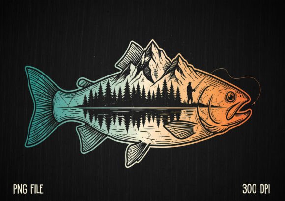 Download Bass Fishing Mountain Nature Outdoor PNG - Mountain Collection