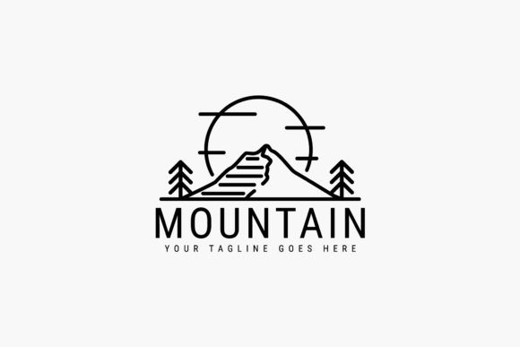Download Mountain Line Art Minimalist Logo Design - Line Collection