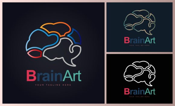 Download Brain Art Line Style Colour Set Modern - Line Collection