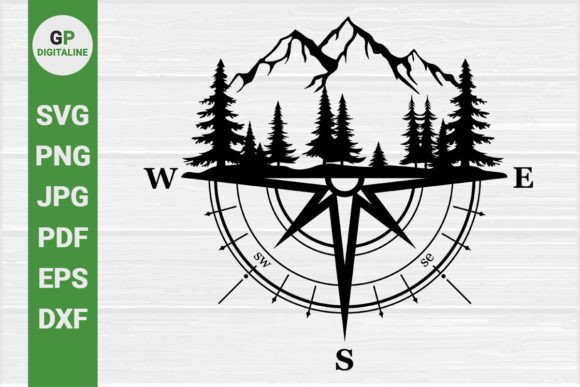 Download Forest, Mountain and Compass SVG - Mountain Collection