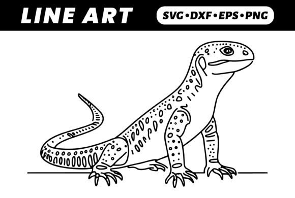Download Line Art Lizard, Ornate Design, Reptile - Line Collection