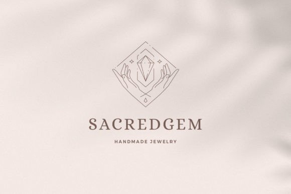 Download Hands Holding Gem Linear Logotype - Line Collection