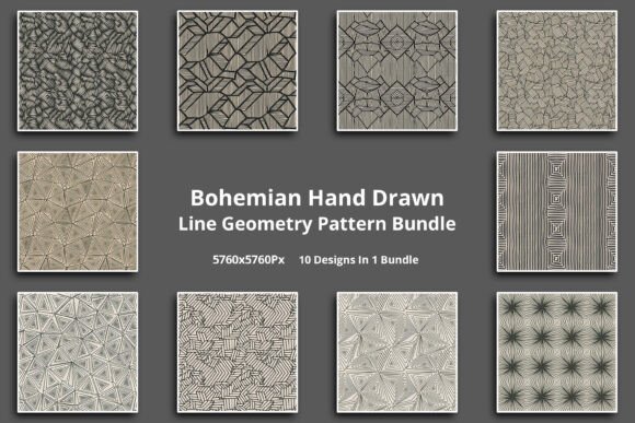 Download Bohemian Line Geometry Pattern Bundle - Line Collection
