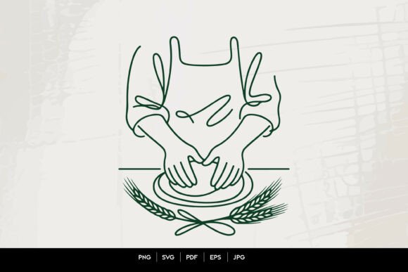 Download Bread Dough Kneading Line Art Vector - Line Collection