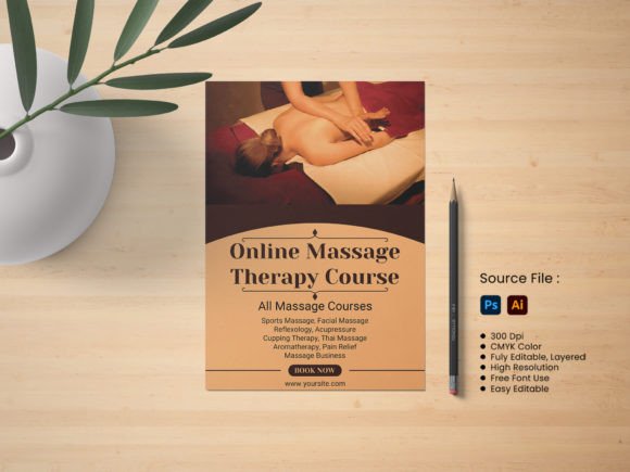 Download Online Massage Therapy Flyer - Line Collection