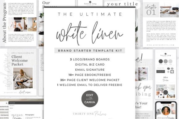 Download Branding Kit Bundle for Canva | Linen - Line Collection